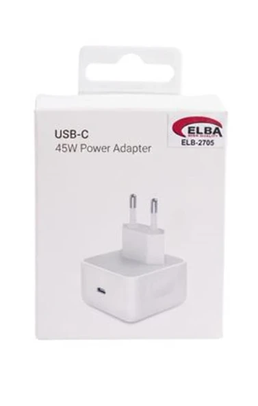 Elba ELB-2705 45W Beyaz Usb-C Ev Şarj Kafa ürün görseli 1