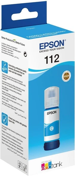 Epson 112 Cyan Mavi Şişe Mürekkep C13T06C24A ürün görseli 1