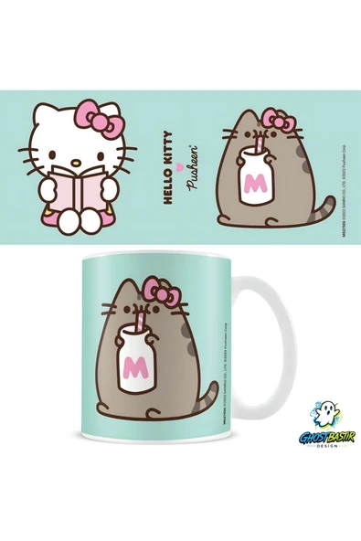 Pusheen ve Hello Kitty Kupa Bardak | Tek Adet K0378 ürün görseli 1