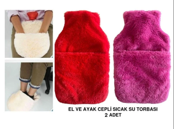 SICAK SU TORBASI 2 ADET,CEPLİ PELUŞ TERMOFOR 32,5x17,5cm  1500 ML ürün görseli 1