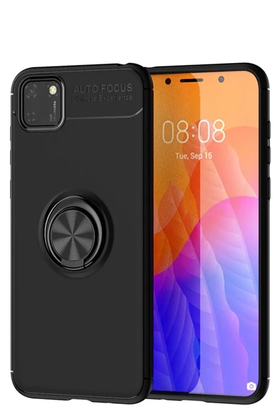 Newface Huawei Y5P Kılıf Range Yüzüklü Silikon - Siyah ürün görseli 1