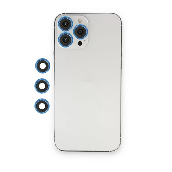 Newface Apple iPhone 12 Pro Shine Kamera Lens - Mavi - Resim 3