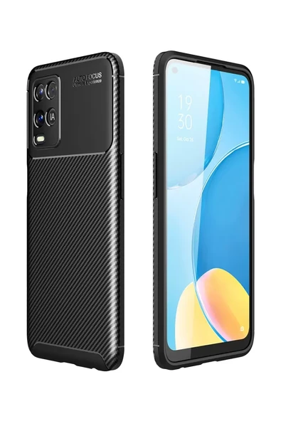 Newface Oppo A54 4G Kılıf Auto Focus Karbon Kapak - Siyah ürün görseli 1