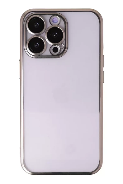 Newface Apple iPhone 13 Pro Max Kılıf Razer Lensli Silikon - Gold ürün görseli 1