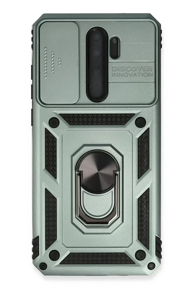 Newface Xiaomi Redmi Note 8 Pro Kılıf Pars Lens Yüzüklü Silikon - Yeşil ürün görseli 1