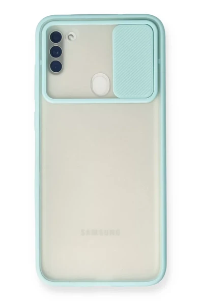 Newface Samsung Galaxy A11 Kılıf Palm Buzlu Kamera Sürgülü Silikon - Turkuaz ürün görseli 1