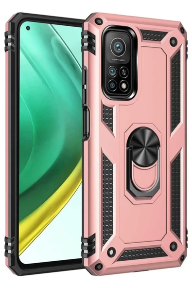 Newface Xiaomi Mi 10T Pro Kılıf Sofya Yüzüklü Silikon Kapak - Rose ürün görseli 1