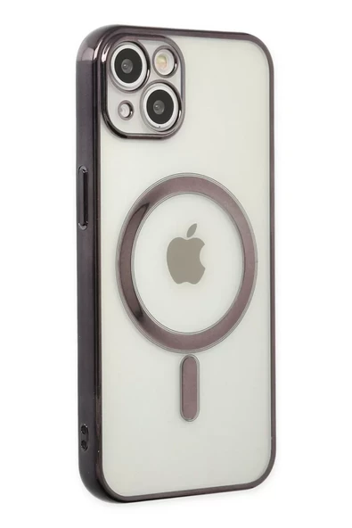 Newface Apple iPhone 14 Plus Kılıf Magneticsafe Lazer Silikon - Siyah ürün görseli 1