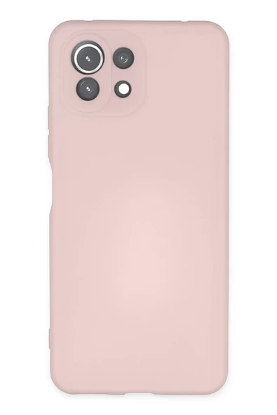 Newface Xiaomi Mİ 11 Lite Kılıf Nano içi Kadife Silikon - Pudra ürün görseli 1