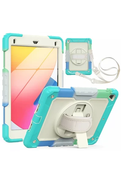 Newface Apple iPad 5 Air 9.7 Kılıf Tablet Rainbow Kapak - Turkuaz ürün görseli 1