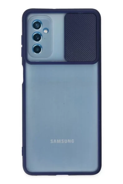 Newface Samsung Galaxy M52 5G Kılıf Palm Buzlu Kamera Sürgülü Silikon - Lacivert ürün görseli 1