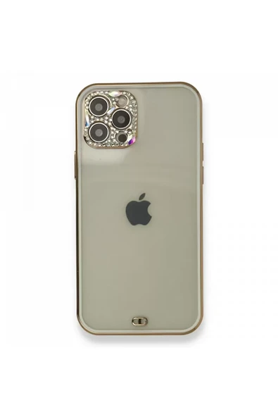 Newface Apple iPhone 12 Pro Kılıf Liva Taşlı Silikon - Beyaz ürün görseli 1