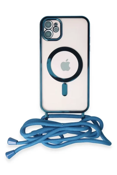 Newface Apple iPhone 11 Kılıf Divo Lazer Askılı Magsafe Kapak - Sierra Blue ürün görseli 1