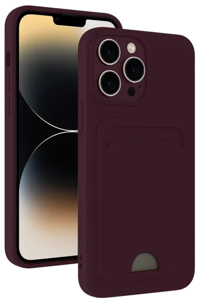 Newface Apple iPhone 13 Pro Kılıf Kelvin Kartvizitli Silikon - Derin Mor ürün görseli 1