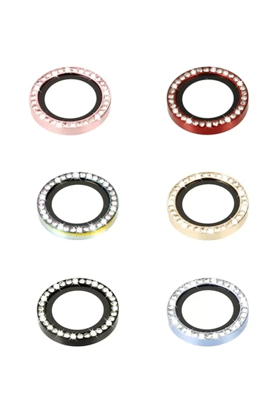 Newface Apple iPhone 14 Diamond Kamera Lens - Yeşil - Resim 2