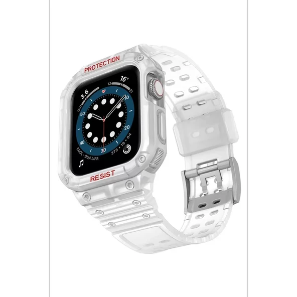 Newface Apple Watch 42mm KR401 Silikon Kordon - Şeffaf - Resim 2