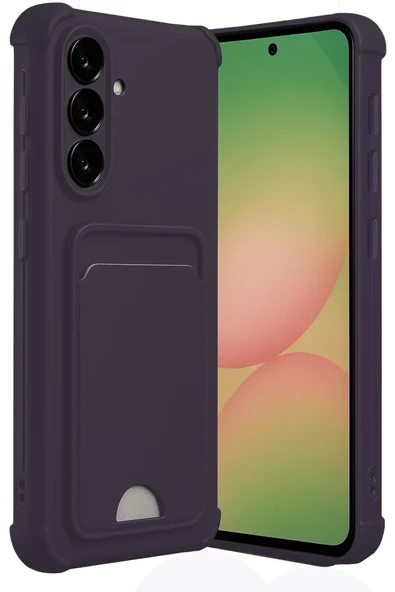 Newface Samsung Galaxy A55 5G Kılıf Kelvin Kartvizitli Silikon - Derin Mor ürün görseli 1