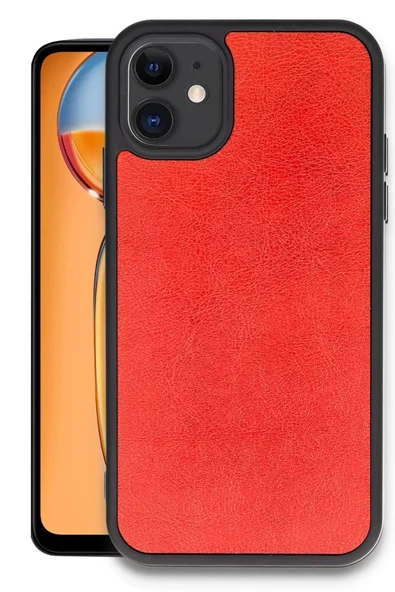 Newface Apple iPhone 11 Kılıf Aras Deri Kapak - Kırmızı ürün görseli 1