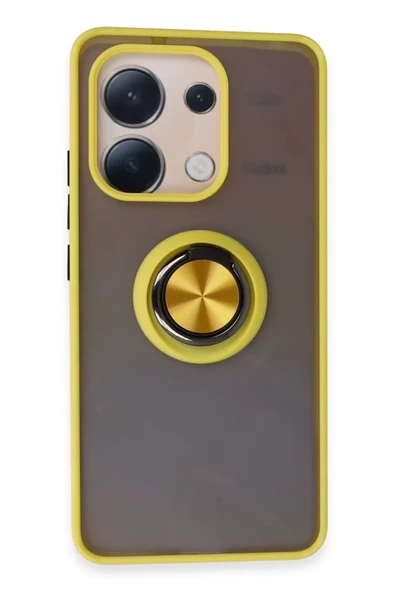 Newface Xiaomi Redmi Note 13 4G Kılıf Montreal Yüzüklü Silikon Kapak - Sarı ürün görseli 1
