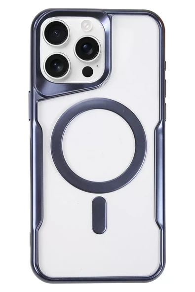 Newface Apple iPhone 16 Pro Max Kılıf Boyi Magsafe Silikon Kapak - Lacivert ürün görseli 1
