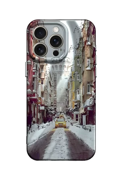 Newface Apple iPhone 15 Pro Max Kılıf Crew Desenli Kapak - Galata Kulesi ürün görseli 1