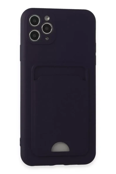 Newface Apple iPhone 11 Pro Max Kılıf Kelvin Kartvizitli Silikon - Derin Mor ürün görseli 1