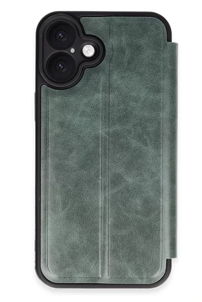 Newface Apple iPhone 16 Kılıf Flip Cover - Koyu Yeşil ürün görseli 1