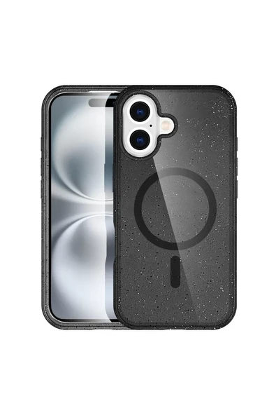 Newface Apple iPhone 16 Plus Kılıf Star Magsafe Kapak - Siyah ürün görseli 1