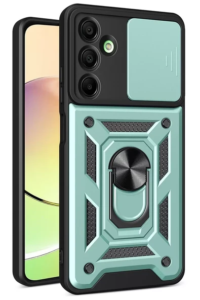 Newface Samsung Galaxy A36 Kılıf Pars Lens Yüzüklü Silikon - Yeşil ürün görseli 1