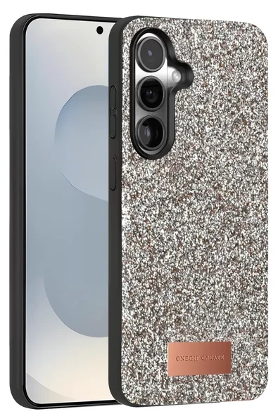 Onegif Samsung Galaxy S25 Bright Simli Kapak - Gümüş ürün görseli 1