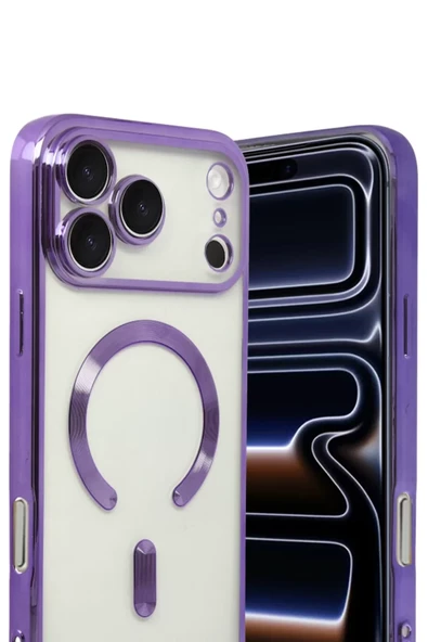 Newface Apple iPhone 17 Pro Kross Magneticsafe Kapak - Mor - Resim 2