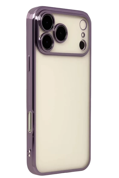 Newface Apple iPhone 17 Pro Max Razer Lensli Silikon - Mor - Resim 2