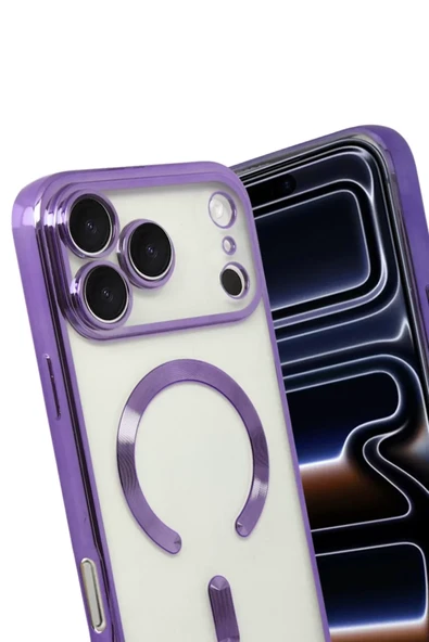 Newface Apple iPhone 17 Pro Kross Magneticsafe Kapak - Mor - Resim 3