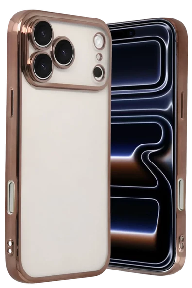 Newface Apple iPhone 17 Pro Razer Lensli Silikon - Çöl Titanyum ürün görseli 1