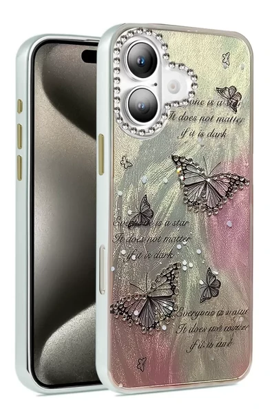 Newface Apple iPhone 16 Kılıf Blade Aynalı Desenli Kapak - Desen 6 ürün görseli 1