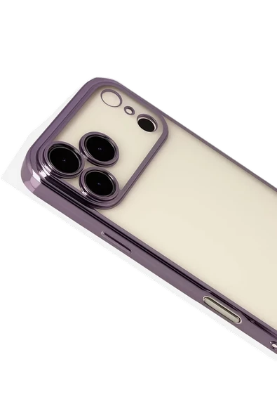 Newface Apple iPhone 17 Pro Max Razer Lensli Silikon - Mor - Resim 3