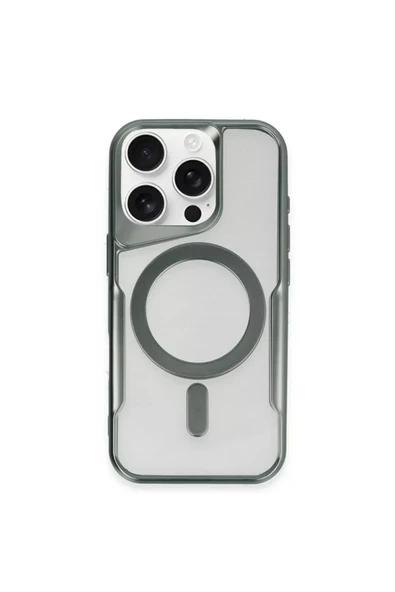 Newface Apple iPhone 15 Pro Kılıf Boyi Magsafe Silikon Kapak - Yeşil ürün görseli 1