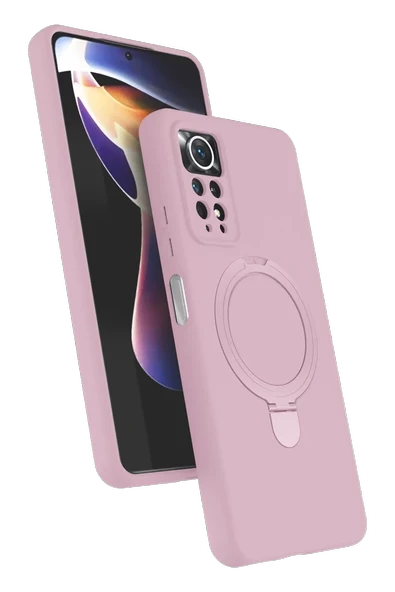 Newface Xiaomi Redmi Note 12 Pro 4G Regal Magsafe Standlı Kapak - Açık Pembe ürün görseli 1