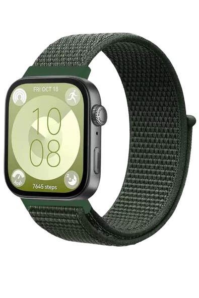 Newface Huawei Fit 4 Hasırlı Cırtcırtlı Kordon - Koyu Yeşil ürün görseli 1