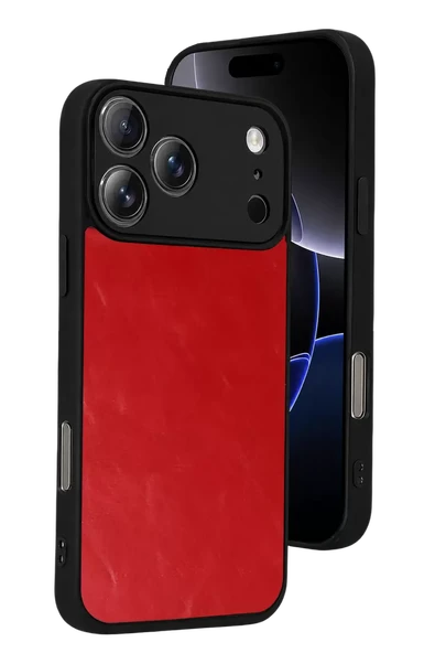 Newface Apple iPhone 17 Pro Aras Deri Kapak - Kırmızı ürün görseli 1