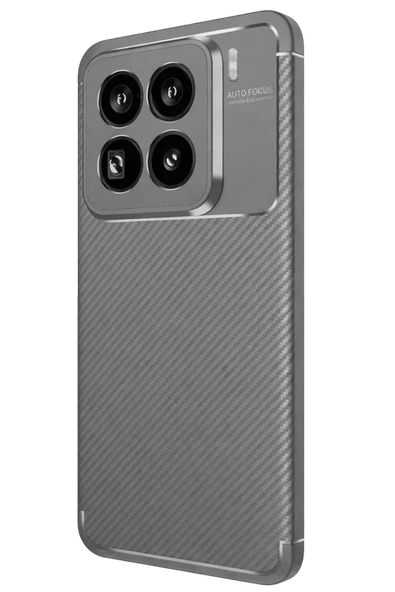 Newface Xiaomi Mi 15 Pro Kılıf Auto Focus Karbon Kapak - Gri ürün görseli 1