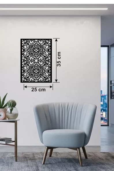 Floral Mandala Desenli Ahşap Duvar Tablosu - 25x35 cm Lazer Kesim Dekoratif Pano ürün görseli 1