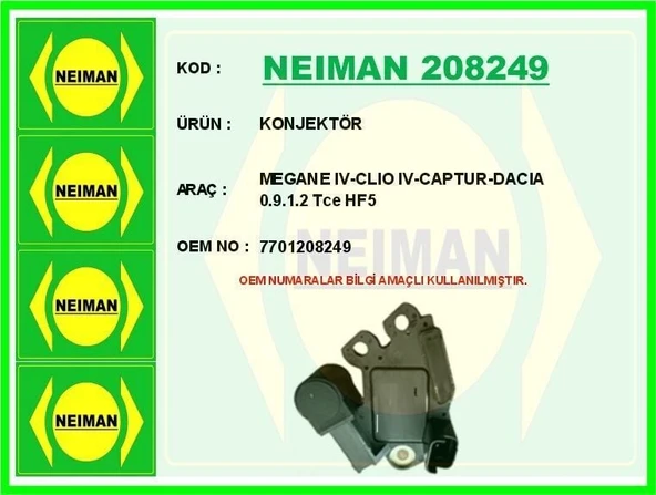 NEIMAN KONJEKTÖR MEGANE IV-CLIO IV-CAPTUR-DACIA 0.9.1.2 Tce HF5 ürün görseli 1