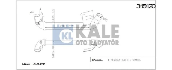 KALE TURBO RADYATÖRÜ (INTERCOOLER) RENAULT CLIO II / SYMBOL I AL/PL/BRZ ürün görseli 1