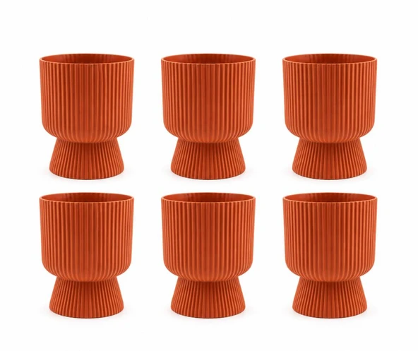 SO-LTSA03 Lotus Ayaklı Plastik Vazo Çiçek Saksı 10,5 Lt No: 3 Turuncu 6 Adet ürün görseli 1