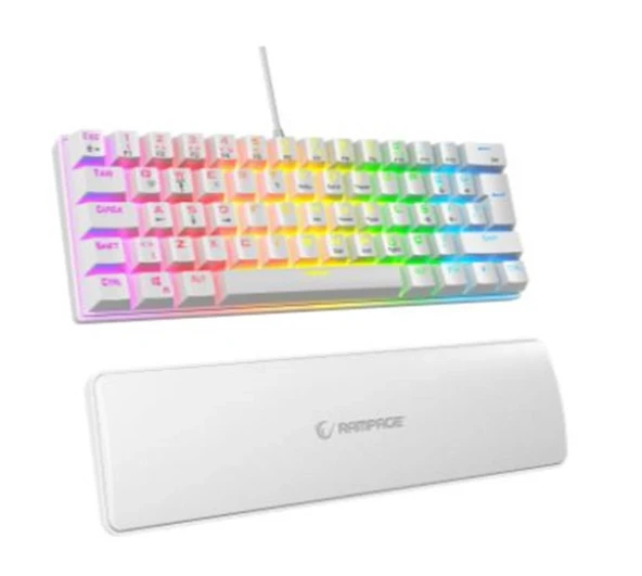 Rampage ALLY K11 Beyaz Rainbow Q Gaming Oyuncu Klavye Bilek Destekli Blue Switch ürün görseli 1