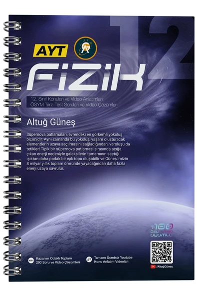 AYT Fizik 2. Kitap 12. Sınıf Konuları ve Video Anlatımları Altuğ Güneş ürün görseli 1