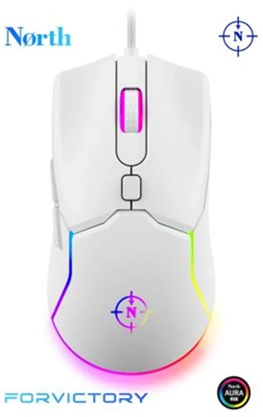 North Air White RGB Kablolu Profesyonel Oyuncu Mouse ürün görseli 1
