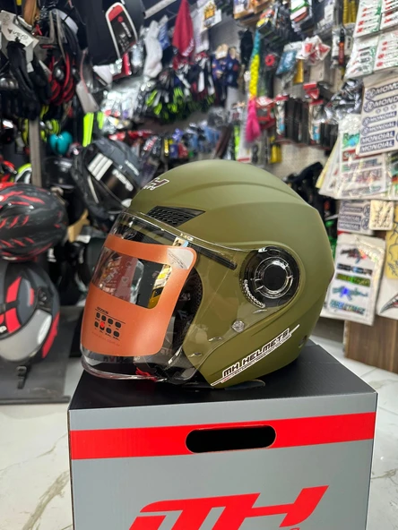 MH ÇENESİZ MAT YEŞİL KASK YEŞİL ürün görseli 1