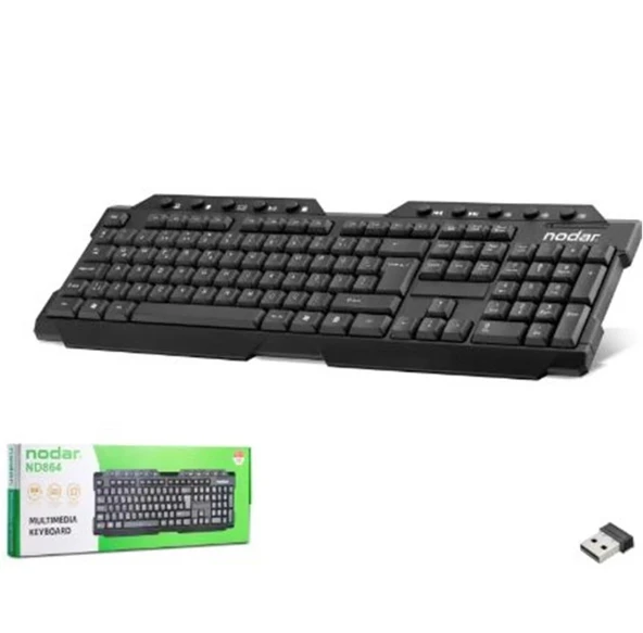 NODAR ND864 Kablosuz Multimedya Klavye Smart TV Uyumlu - Siyah ürün görseli 1